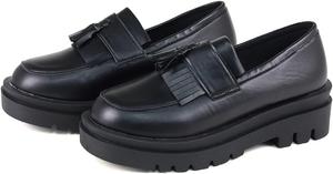 Женские лоферы с кистью и бахромой Manish 5.5cm Sole U-Tip Liberty Doll, черный