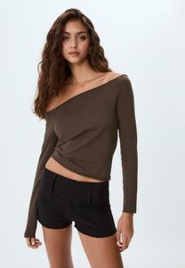 Топ Stradivarius OFF-THE-SHOULDER, Dark Brown