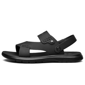 Пляжные шлепанцы мужские черные/коричневые G.N.SHIJIA