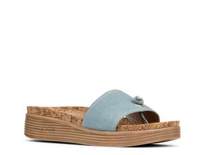 Сандалии Donald Pliner Farrah Wedge Sandal, Light Blue Nubuck