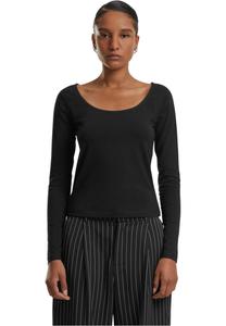 Рубашка с длинными рукавами Urban Classics Ladies Wide Neck Longsleeve, черный