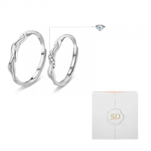 SOFTDORA Комплект из серебра S925 с бриллиантами парное кольцо унисекс