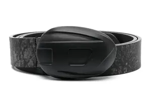 DIESEL Кожаный мужской ремень черный шириной 3 см, Black