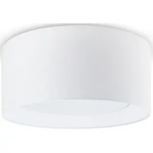 Потолочный светильник DRUM E27 круглый для рабочего кабинета с текстильным абажуром 3 x E27 современный закрытый однотонный Paco Home, белый