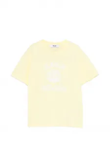Футболка с логотипом Msgm Kids, желтый