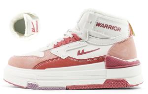 WARRIOR Термоустойчивые нескользящие утепленные женские скейтерские кроссовки мидтоп с эффектом увеличения роста бежево-розовые, цвет Beige Pink