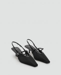 Женские сетчатые туфли на каблуке MANGO, Black