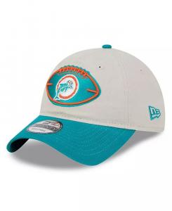 Мужская регулируемая кепка Stone/Aqua Miami Dolphins 2024 Sideline Historic 9TWENTY New Era