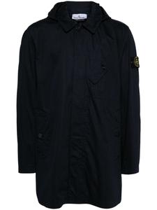 Хлопковая куртка с капюшоном и значком компаса Stone Island, синий