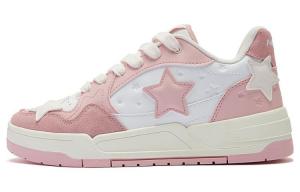 Женские противоскользящие износостойкие низкие кеды для скейтбординга бело-розовые QIAODAN, Jordan White/Honey Powder