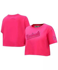 Женская розовая футболка St. Louis Cardinals Triple Pink свободного кроя Pro Standard