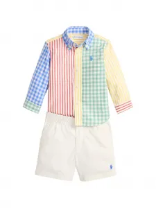 Комплект из Футболка и шортов с вышитым логотипом Polo Ralph Lauren Kids, белый