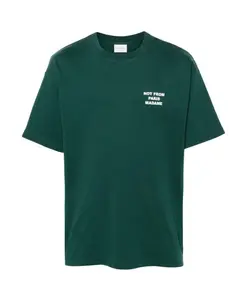 Зеленая футболка с надписью и круглым вырезом Drole De Monsieur, зеленый