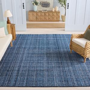 Ковер SAFAVIEH, 244 x 305 см, - коллекция Abstract - большой - Navy & Black, ручной работы, идеально для гостиной, спальни, столовой (ABT151Z)