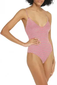 Купальник Catalina в полоску из эластичного пике со шнуровкой, красный Melissa Odabash