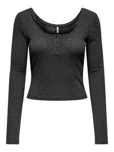 Лонгслив ONLY Shirt ONLJULIANE, темно-серый