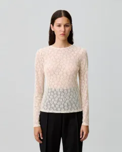 Женский прозрачный кружевной топ Claudie Pierlot, бежевый