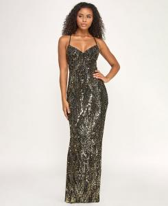 Детское платье с пайетками на спине и шнуровкой SENI & CADE, Black/Gold