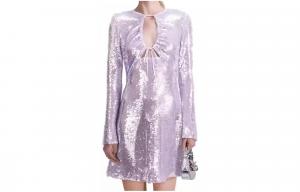 Self-portrait Женское платье с длинными рукавами Self Portrait сиреневого цвета