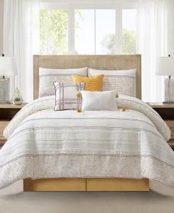 Комплект постельного белья Ferdinico Stripe из 7 предметов, размер King Stratford Park, White Yellow