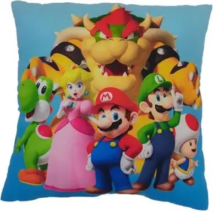 Подушка Братья Марио, 41 x 3 x 39 см, цветной полиэстер, для детей Super Mario Bros.