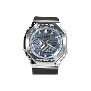 CASIO Часы Unisex Liquid Crystal/Analog Dual Display Series Black Watch, Blue Dial
