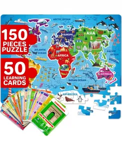 150 пазлов для детей 8-10 лет — более 400 фактов на 50 карточках Quokka, world