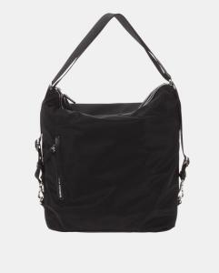 Черный нейлоновый хобо Mandarina Duck, трансформируемый в рюкзак Mandarina Duck, черный