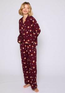 Пижамный комплект Loungeable HOT LATTE PRINT TRADITIONAL SET, Burgundy/Bordeaux