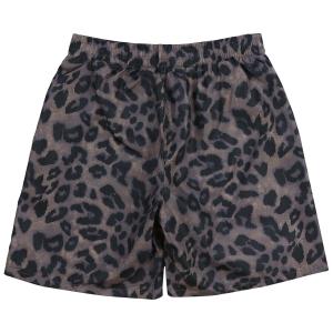 Беговые шорты Pleasures Leopard, коричневые