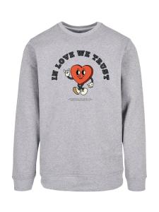 Толстовка F4NT4STIC In Love We Trust Valentinstag Streetwear, Mottled Grey