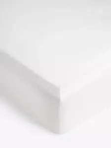 Простыня на резинке John Lewis Comfy & Relaxed Washed Linen Deep, цвет oyster/white