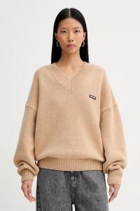 Шерстяной свитер Rotate, бежевый