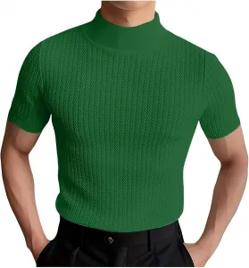 Футболка для мужчин Turtleneck Rib Knit Short Sleeve ABABC