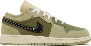 Кроссовки Air Jordan 1 Low SE Craft GS 'Sky J Light Olive', зеленый