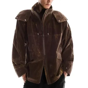 On X LOEWE Куртки Unisex Шоколадно-коричневые С капюшоном Умеренные Другие