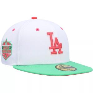 Мужская облегающая шляпа New Era белого/зеленого цвета Los Angeles Dodgers Watermelon Lolli 59FIFTY