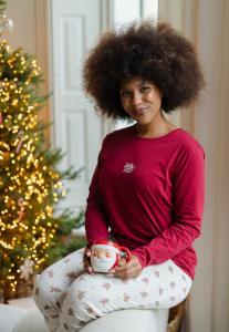 Пижамный комплект Happy Shorts CHRISTMAS SET, Bordeaux Offwhite/Bordeaux