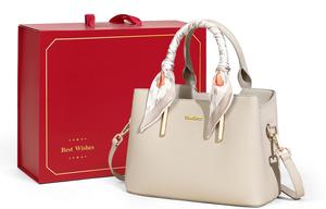 COMELY Кожаная мамина сумка через плечо, Ecru (Foldable Box)