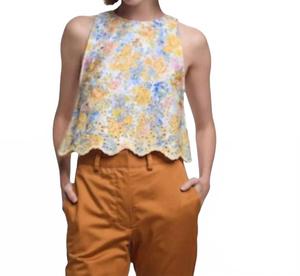 Топ Gemma без рукавов в зелено-розовом цвете Kika Vargas