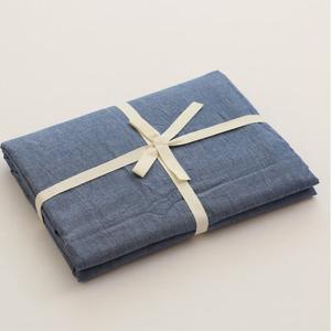 Muji Простыня на резинке 150х200 см, джинсово-синий цвет, 100% хлопок