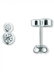 ONE ELEMENT Серьги-гвоздики с цирконами, изготовленные из серебра 925 пробы