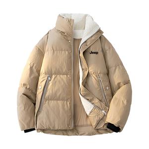 Пуховик Unisex Stand Collar Thickened Padded Puffer Jacket Jeep, coffee