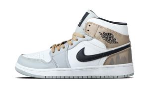 Jordan Кроссовки баскетбольные Unisex Mid top Vintage Air 1 Mountain Scenery Abrasion Resistant Khaki