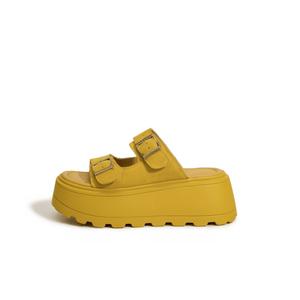 Сандалии-слайдеры с металлическим покрытием, устойчивые к истиранию и скольжению, женские Milan love song, Yellow