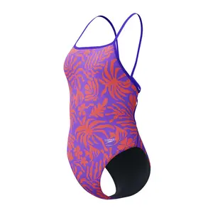 Купальник Speedo FL Printed Web Back, фиолетовый