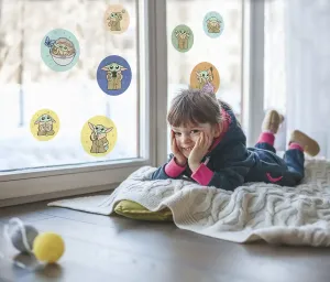 Наклейка на окно Komar "Наклейка на окно - Грогу - Падаван Пузыри - размер 30 х 30 см, 2 листа", 1 шт., непрозрачная, гладкая, статически клейкая 30х30 см, цвет bunt