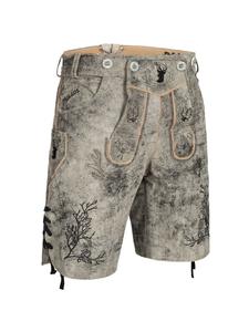 PAULGOS Кожаные шорты, натуральная кожа, модель HK3 ANTIK, цвет полуночно-серый