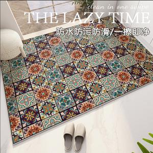 Budis Ковер 120х120 см для прихожей в стиле chengnan tile, водоотталкивающий, нескользящий, кожаный pvc