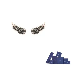 Swarovski Капризные серьги-гвоздики с искусственными кристаллами, черные, модель Women's Black